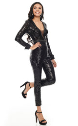 1 of 12 Rachel Allan L1279 Jumpsuit Black