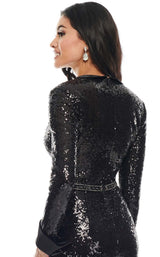 10 of 12 Rachel Allan L1279 Jumpsuit Black