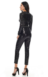 4 of 12 Rachel Allan L1279 Jumpsuit Black