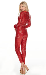 5 of 12 Rachel Allan L1279 Jumpsuit Red