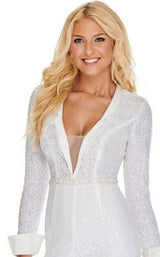9 of 12 Rachel Allan L1279 Jumpsuit White