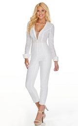 3 of 12 Rachel Allan L1279 Jumpsuit White