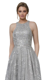 3 of 4 Modessa Couture M18006 Grey-Silver