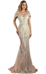 1 of 2 MNM Couture K3555 Beige