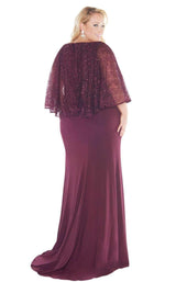 5 of 6 Mac Duggal Fabulouss 77308F Burgundy