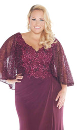2 of 6 Mac Duggal Fabulouss 77308F Burgundy