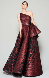 1 of 9 MNM Couture N0388 Dress Burgundy