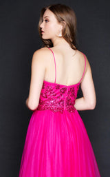 6 of 6 Nina Canacci 1522 Dress Magenta