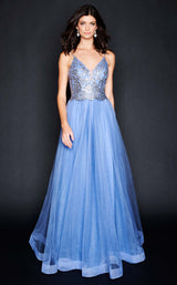 2 of 6 Nina Canacci 1522 Dress Steel-Blue