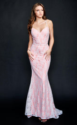 3 of 8 Nina Canacci 2313 Dress Ivory-Pink