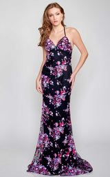 1 of 4 Nina Canacci 3176 Dress Black-Multi