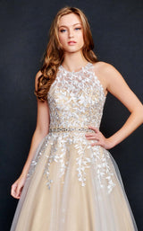 6 of 8 Nina Canacci 3188 Dress White-Nude