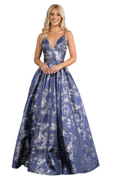 2 of 12 Nina Canacci 6554 Dress Navy-Silver
