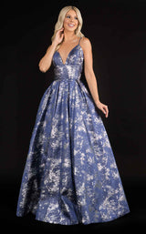 4 of 12 Nina Canacci 6554 Dress Navy-Silver