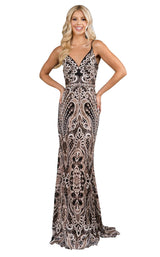 1 of 12 Nina Canacci 8194 Dress Black-Rose-Gold