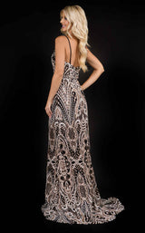 5 of 12 Nina Canacci 8194 Dress Black-Rose-Gold