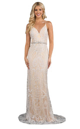 2 of 12 Nina Canacci 8194 Dress Ivory-Nude