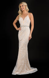 4 of 12 Nina Canacci 8194 Dress Ivory-Nude