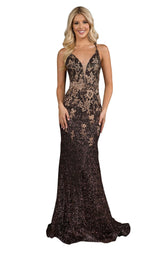1 of 12 Nina Canacci 8195 Dress Black-Rose-Gold