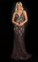 3 of 12 Nina Canacci 8195 Dress Black-Rose-Gold