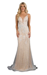2 of 12 Nina Canacci 8195 Dress Silver-Nude