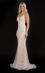 4 of 12 Nina Canacci 8195 Dress Silver-Nude