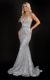 4 of 10 Nina Canacci 8197 Dress Gunmetal