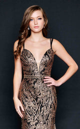 4 of 6 Nina Canacci 8203 Dress Black-Rose-Gold