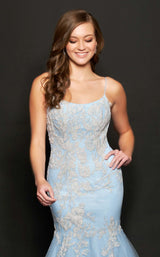 6 of 8 Nina Canacci 9120 Dress Blue-Ivory