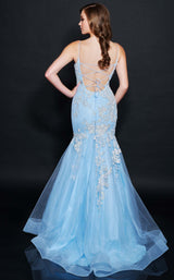3 of 8 Nina Canacci 9120 Dress Blue-Ivory