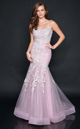 2 of 8 Nina Canacci 9120 Dress Mauve-Ivory