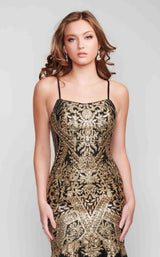 4 of 6 Nina Canacci 9122 Dress Black-Gold