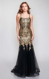 1 of 6 Nina Canacci 9122 Dress Black-Gold