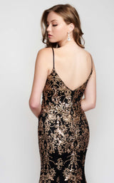 8 of 8 Nina Canacci 9127 Dress Black-Rose-Gold