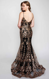 4 of 8 Nina Canacci 9127 Dress Black-Rose-Gold