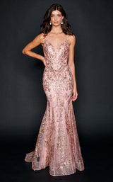 3 of 8 Nina Canacci 9127 Dress Rose-Gold