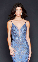 5 of 8 Nina Canacci 9127 Dress Steel-Blue