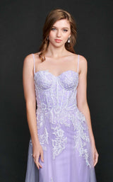 5 of 6 Nina Canacci 9132 Dress Lilac-Ivory