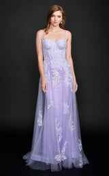 2 of 6 Nina Canacci 9132 Dress Lilac-Ivory