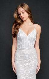 3 of 4 Nina Canacci 9135 Dress Ivory-Silver