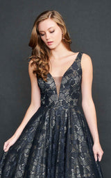 5 of 6 Nina Canacci 9140 Dress Black-Nude