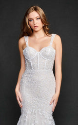 3 of 4 Nina Canacci 9141 Dress Ivory-Silver