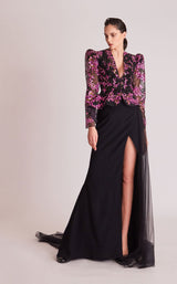 1 of 2 Gatti Nolli Couture OP5677OP5727 Dress Black-Purple