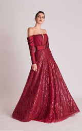 1 of 2 Gatti Nolli Couture OP5695 Dress Wine