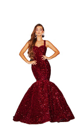 1 of 3 Portia and Scarlett PS21006 Dress Deep-Red