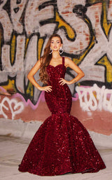 2 of 3 Portia and Scarlett PS21006 Dress Deep-Red