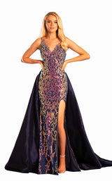 1 of 3 Portia and Scarlett PS21043 Dress Navy-Multi