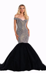 1 of 2 Portia and Scarlett PS21046 Dress Black-Multi