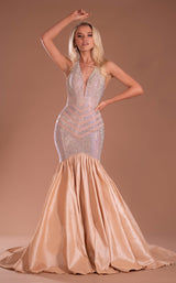 4 of 6 Portia and Scarlett PS21181 Dress Champagne-Ab