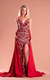 3 of 4 Portia and Scarlett PS21223 Dress Red-Nude
